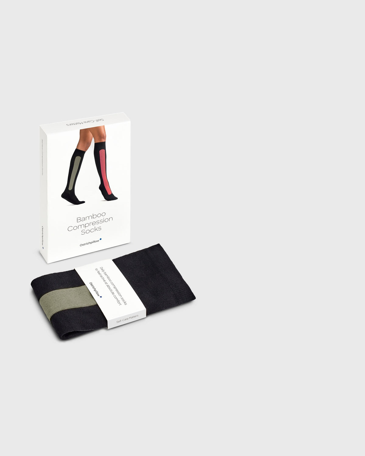 Bamboo Compression Socks [Red&Olive]